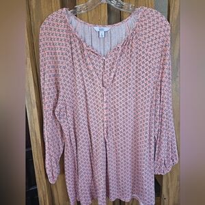 Croft & Barrow Sz XL Boho Style Top